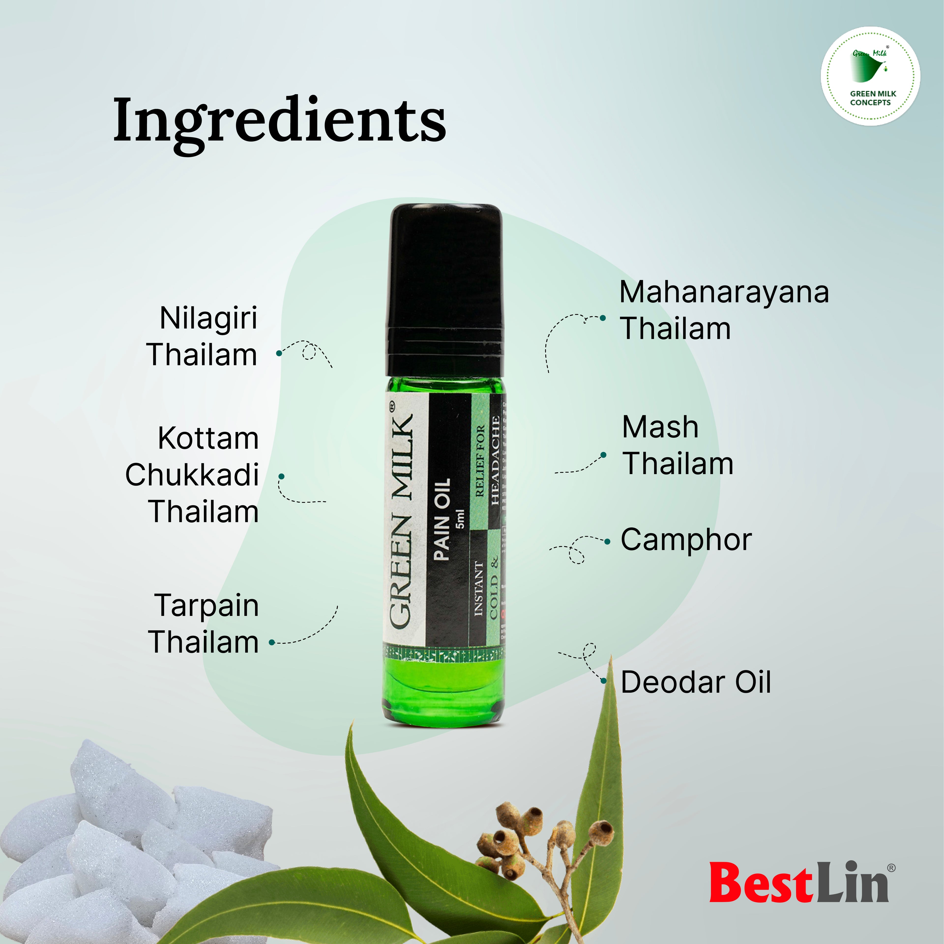 Green Milk Ayurvedic Oil (5ml) – Natural Support for Muscle & Joint Comfort