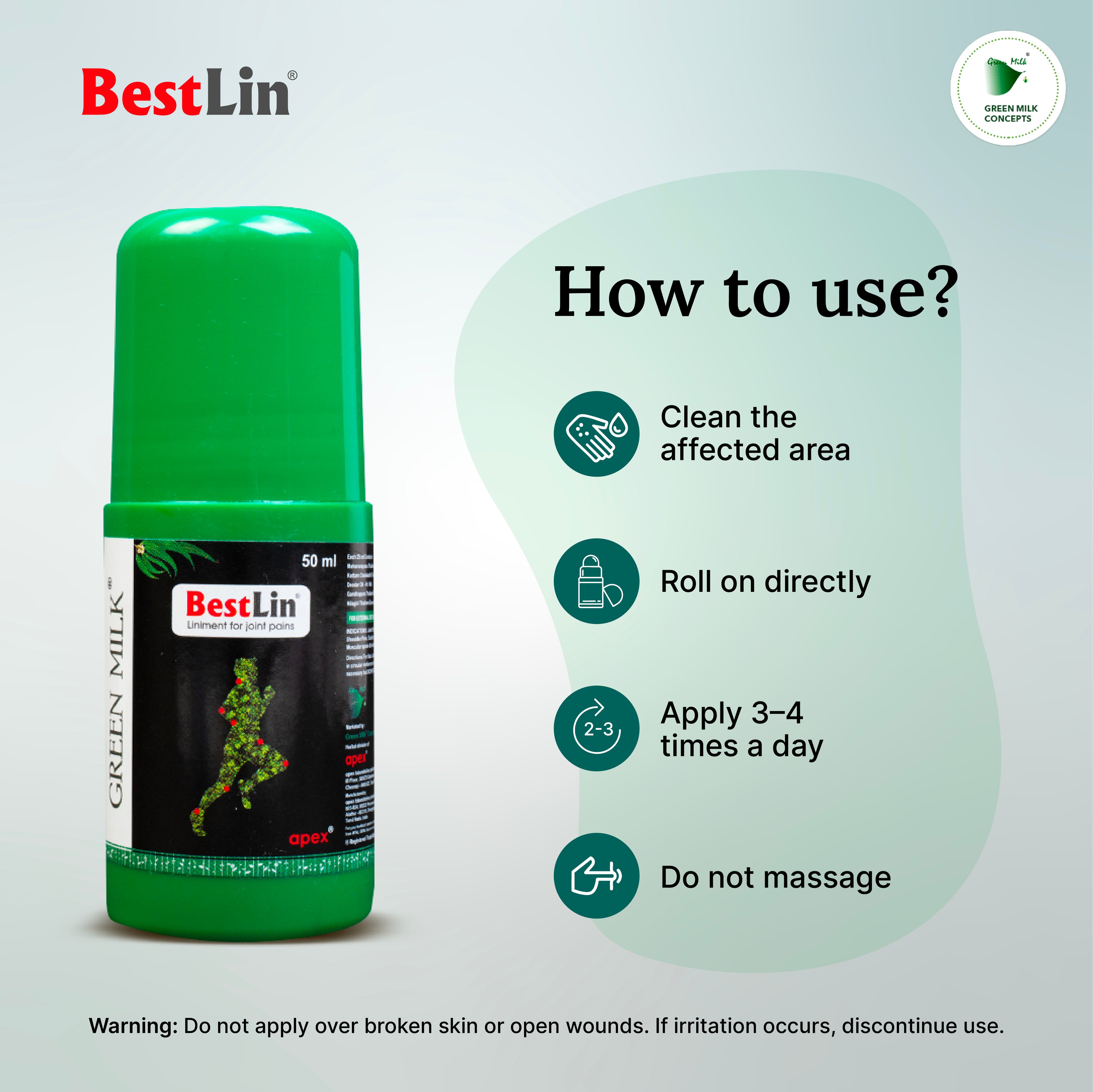 BestLin Ayurvedic Herbal Pain Relief Roll-On – For Joint & Muscle Care (Pack of 2)