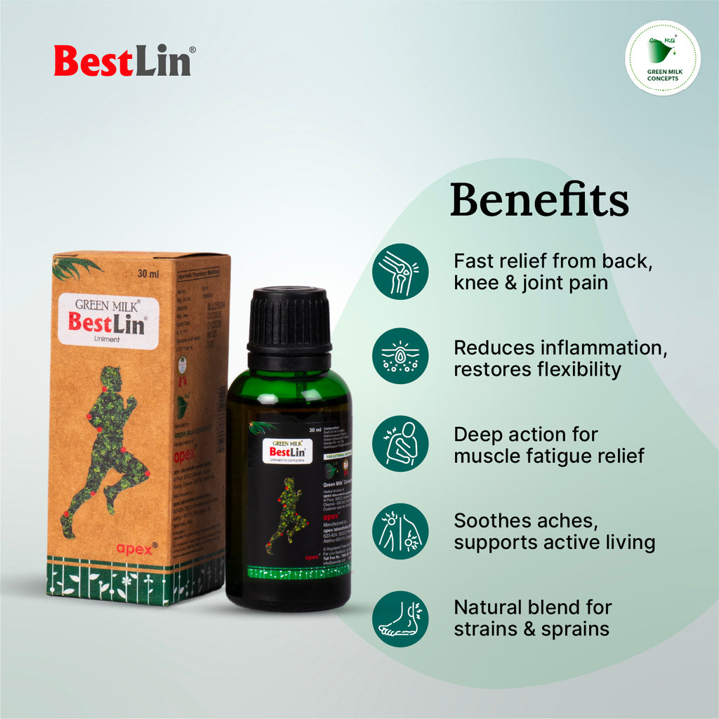 Bestlin Pain Relief Oil (30ml, Buy 4 Get 1 Free) – Ayurvedic Solution for Joint, Muscle & Back Pain
