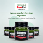 Green Milk Ayurvedic Fast Relief Pain Balm (Pack of 5)  – Natural Fast Relief for Headache, Sinus & Muscle Pain